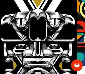 Ilustración con entramados en blanco y negro