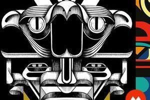 Ilustración con entramados en blanco y negro