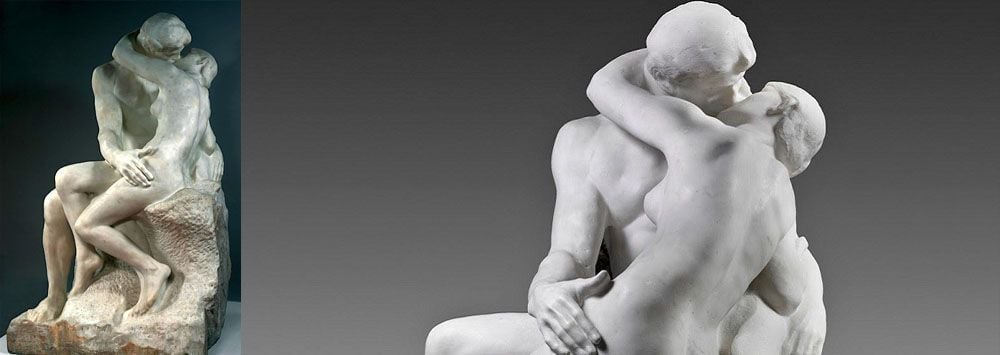 el beso de August Rodin, el beso en la historia del arte, el beso, beso pintura, arte y el beso, historia del beso, el beso, cuadro original el beso, mejor cuadro del beso, historia del beso en el arte