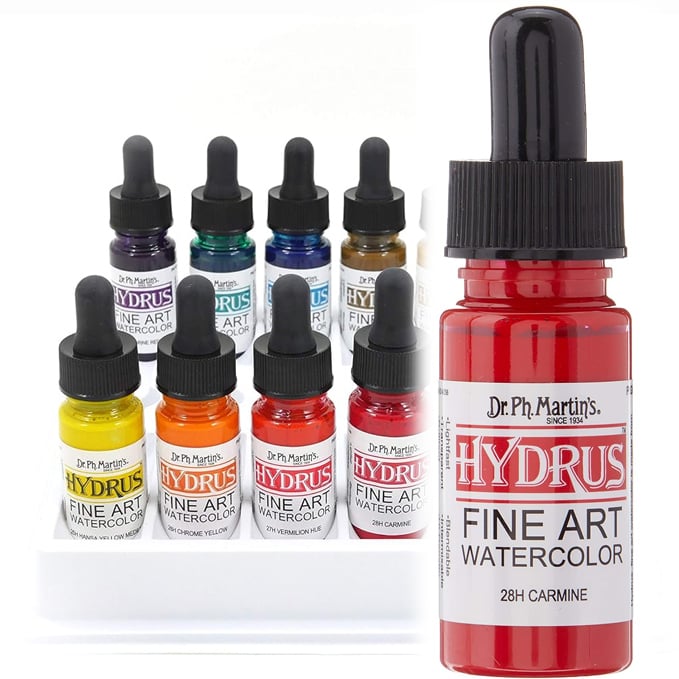 Dr. Ph. Martin's Hydrus Fine Art - Acuarela, 0.5 onzas, juego de 12 unidades (juego 3)