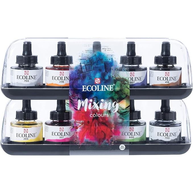 Ecoline - Acuarelas l&iacute;quidas | Brilliant Liquid Watercolors with Droppers, Professional-Grade, Easy Blending, Multi-Surface Compatible, Smooth Application