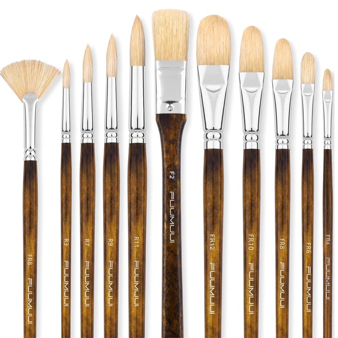 11 mejores materiales para pintar al óleo Fuumuui - Juego de pinceles profesionales para pintura al óleo