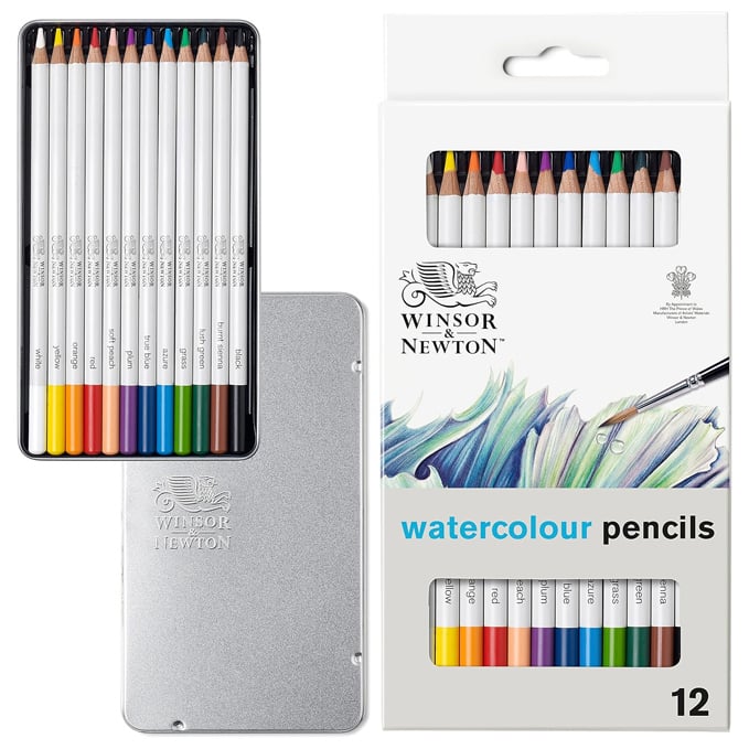 Winsor & Newton - Colecci&oacute;n Studio - L&aacute;pices de artista, l&aacute;pices de acuarela, juego de 12