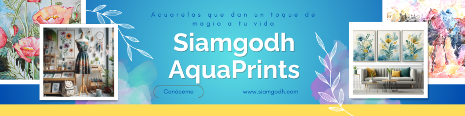 Etsy banner de tienda SiamgodhAquaPrint de la artista visual Siamgodh