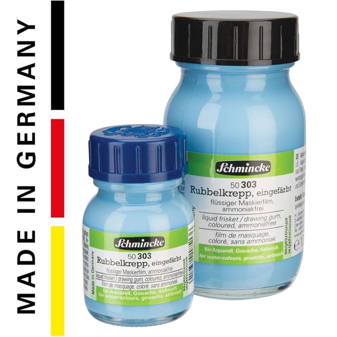 Schmincke - Frisket l&iacute;quido coloreado, 100 ml, 50 303055, l&iacute;quido de enmascaramiento incoloro para &aacute;reas opacas de pinturas sobre papel para acuarela, sin amon&iacute;aco