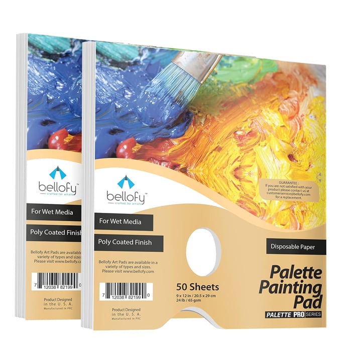 11 mejores materiales para pintar al óleo 2 paletas de papel desechables de 9 x 12 pulgadas | Paleta de papel para artistas de papel sin desorden para acrílico, pintura al óleo | Pintura perfecta para artistas, niños y principiantes | Hojas fáciles de usar para mezclar colores