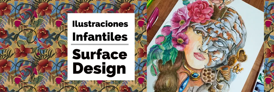 Ilustraciones infantiles y surface desing o patrones para estampado de productos y papelería.