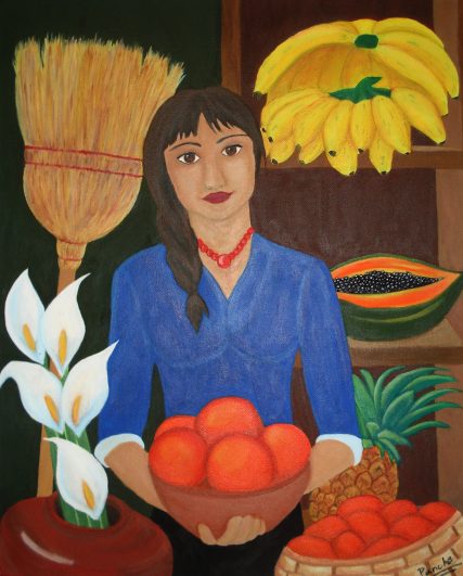 Clases de pintura para adultos Obra de los alumnos del taller de pintura de los adultos, retrato en pintura acrìlica.