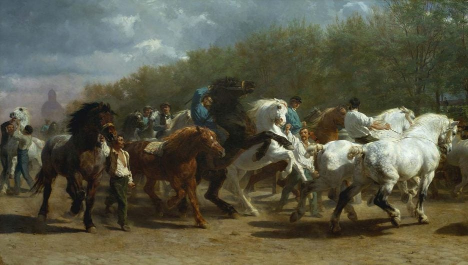 Obra El Mercado de Caballos en París de la artista Rosa Bonheur (1822-1899)