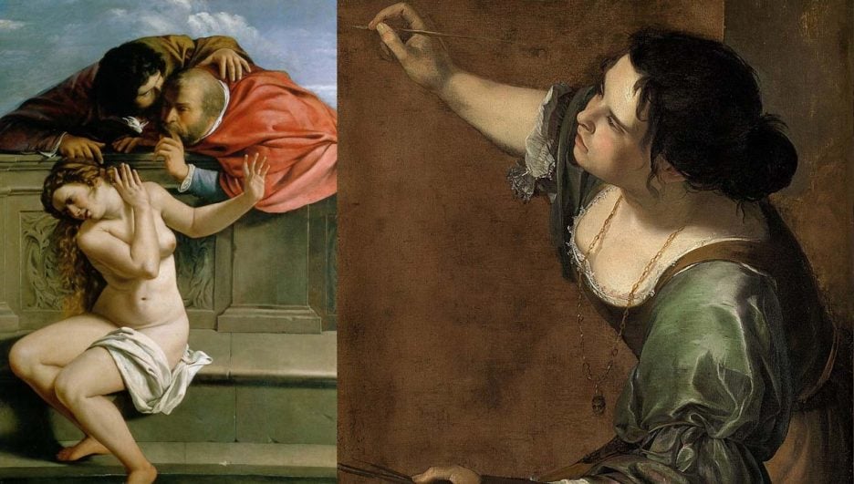 Artemisia Gentileschi obras: Autorretrato como la alegoría de la Pintura, Autorretrato Susana y los viejos