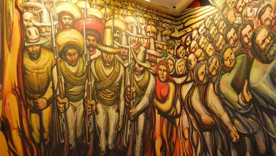 Obra del Porfirismo a la Revolución del famoso pintor mexicano David Alfaro Siqueiros