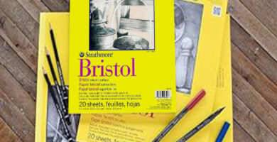 Papel para tinta china: Guía de compra Strathmore Bloc de papel Bristol serie 300, liso, encuadernado con cinta, 9 x 12 pulgadas, 20 hojas (100 lb/270g) - Papel de artista para adultos y estudiantes - Marcadores, pluma e tinta