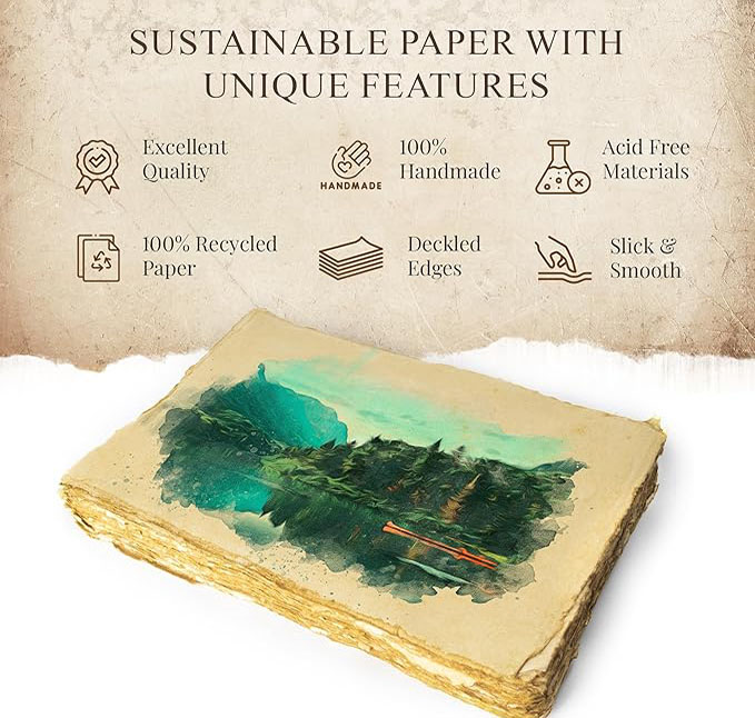 Papel para tinta china: Guía de compra Prudiut 25 hojas de papel para acuarela de algodón, 300 g/m², 10 x 15 cm, blanco, texturizado, borde deshilachado, ideal para acuarelas, invitaciones de boda, tarjetas, manualidades
